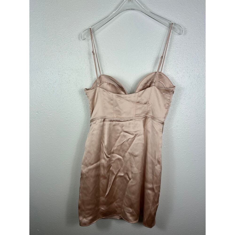 Zara Bustier Corset Satin Mini Dress Champagne Medium - Picture 14 of 14